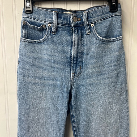Madewell Blue Straight Leg Jeans High-Rise - Picture 3 of 7